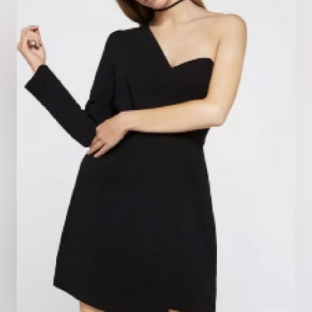 BCBGeneration one shoulder overlay mini dress
